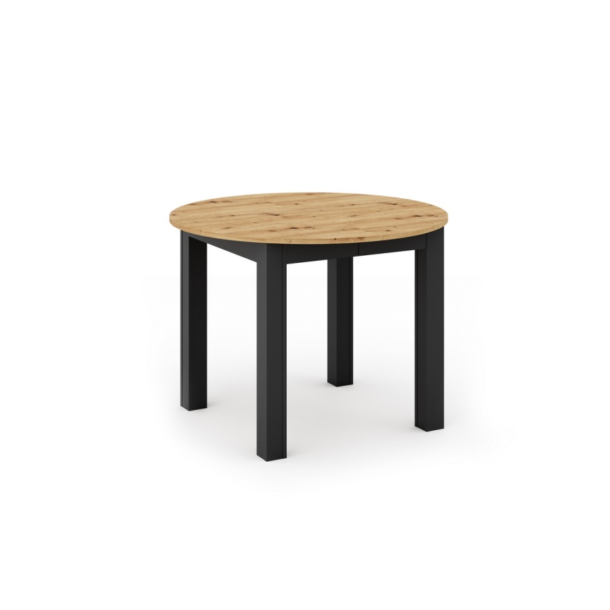 Tavolo da pranzo allungabile WILY rovere artisan/nero