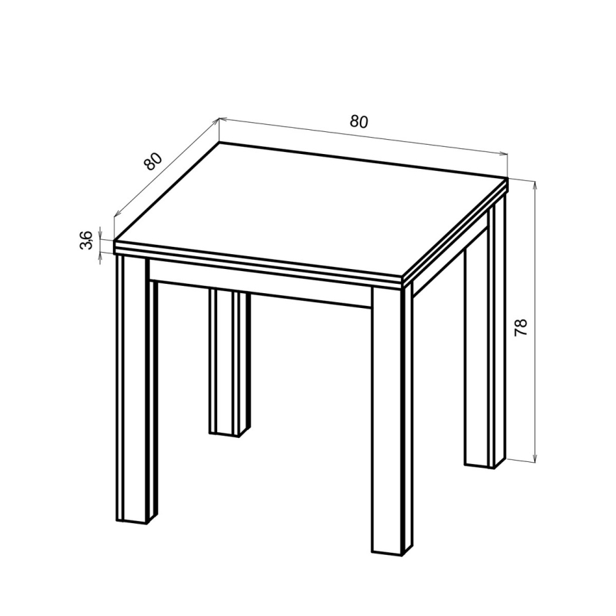Tavolo da pranzo allungabile ZARO 80/160x80 cm rovere artisan/nero