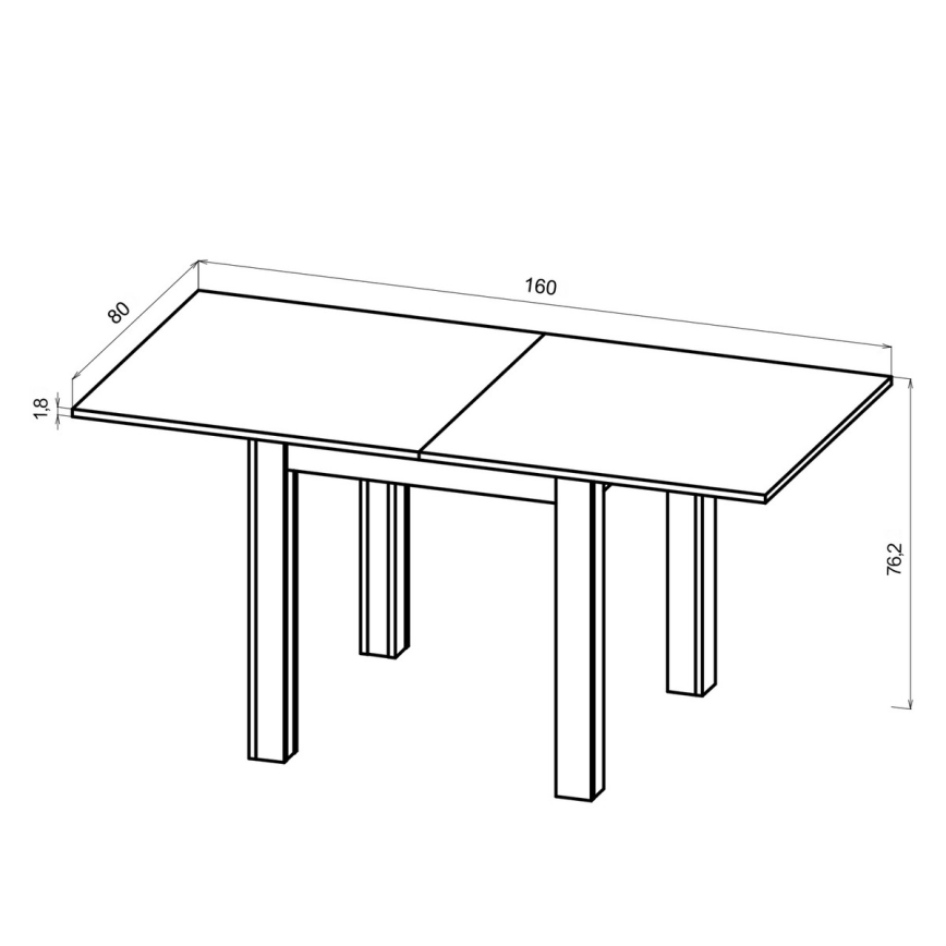 Tavolo da pranzo allungabile ZARO rovere artisan/nero