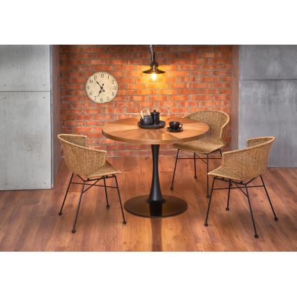 Tavolo da pranzo CARMELO 75x100 cm nero/marrone