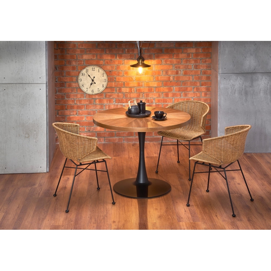 Tavolo da pranzo CARMELO 75x100 cm nero/marrone