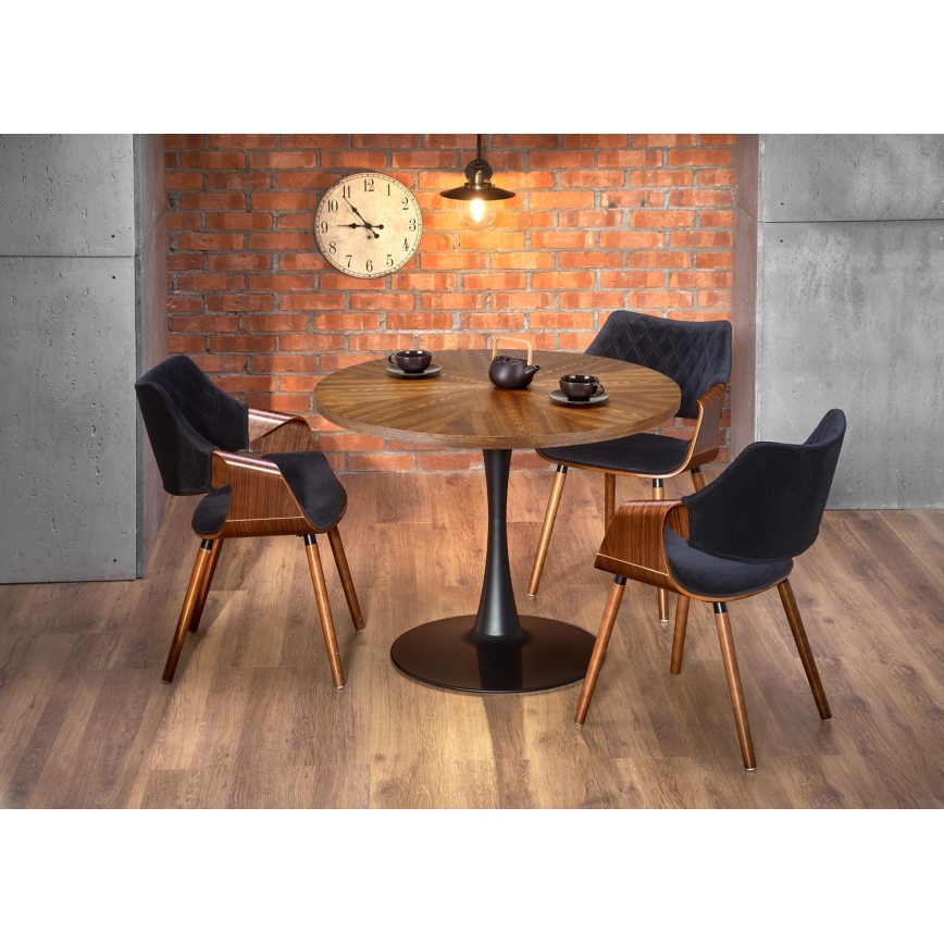 Tavolo da pranzo CARMELO 75x100 cm nero/marrone