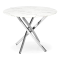 Tavolo da pranzo ESTEN 100 cm bianco/argento