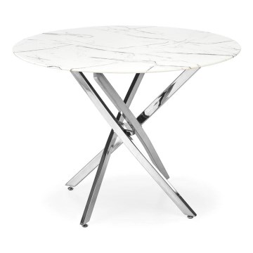 Tavolo da pranzo ESTEN 100 cm bianco/argento