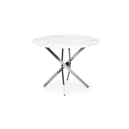 Tavolo da pranzo ESTEN 100 cm bianco/argento
