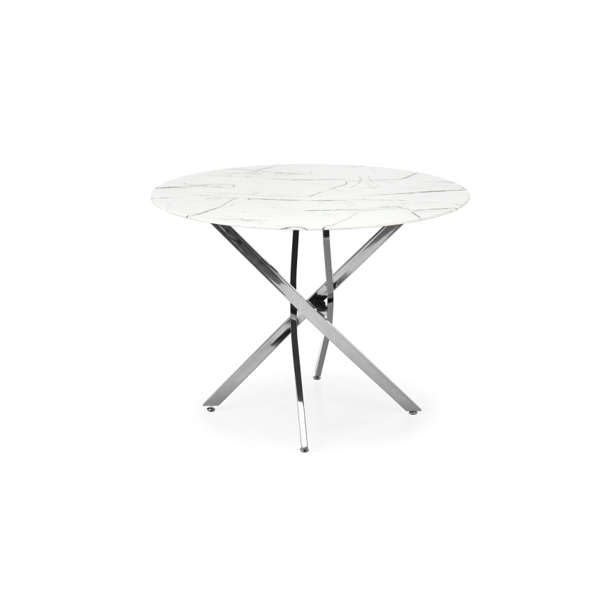Tavolo da pranzo ESTEN 100 cm bianco/argento
