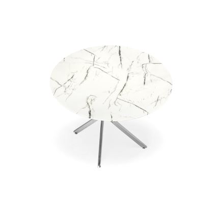 Tavolo da pranzo ESTEN 100 cm bianco/argento
