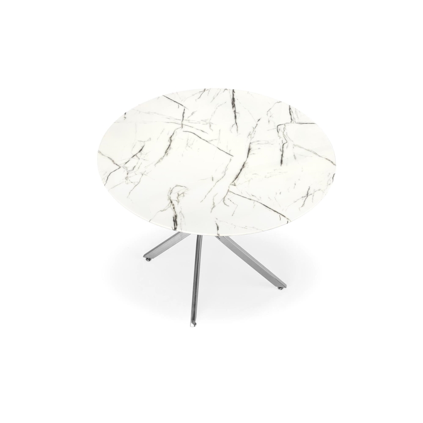 Tavolo da pranzo ESTEN 100 cm bianco/argento