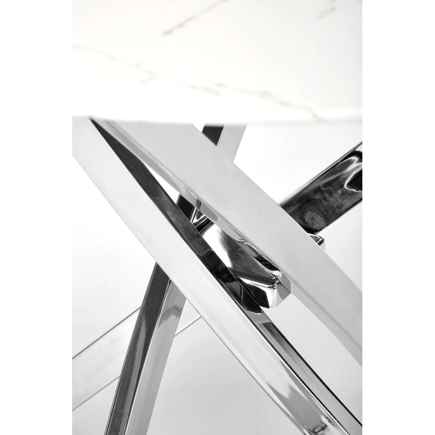 Tavolo da pranzo ESTEN 100 cm bianco/argento