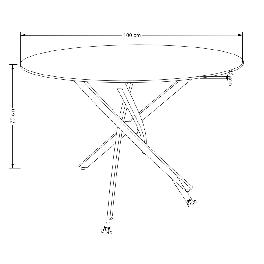 Tavolo da pranzo ESTEN 100 cm bianco/argento