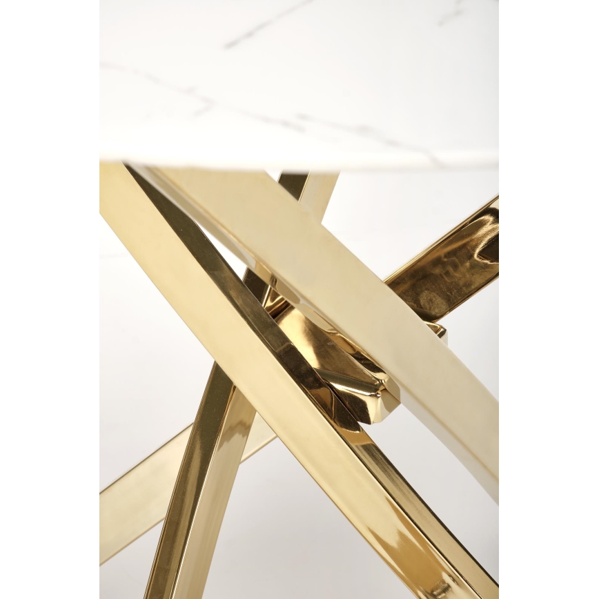 Tavolo da pranzo ESTEN 100 cm bianco/oro