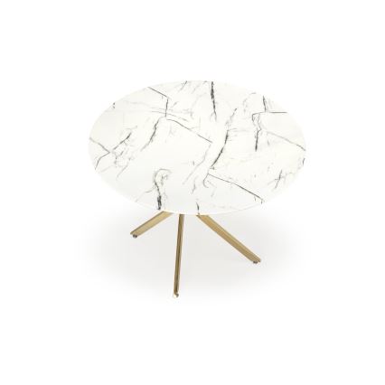 Tavolo da pranzo ESTEN 100 cm bianco/oro