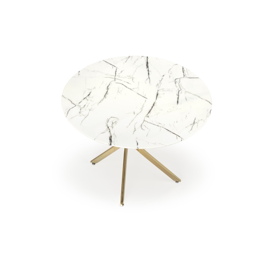 Tavolo da pranzo ESTEN 100 cm bianco/oro