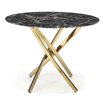 Tavolo da pranzo ESTEN 100 cm nero/oro