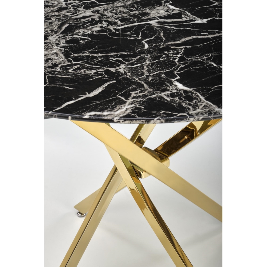 Tavolo da pranzo ESTEN 100 cm nero/oro