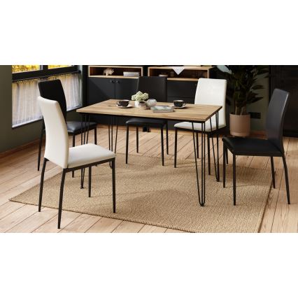 Tavolo da pranzo HALIJA con decoro in rovere