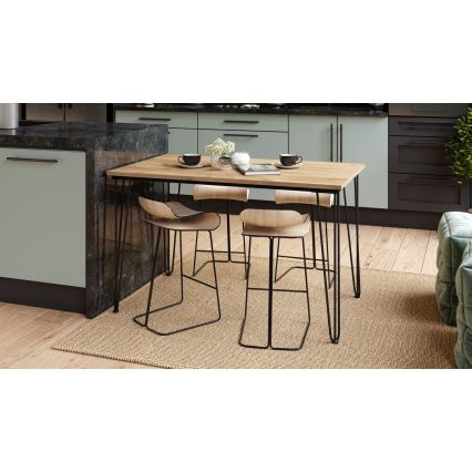 Tavolo da pranzo HALIJA con decoro in rovere