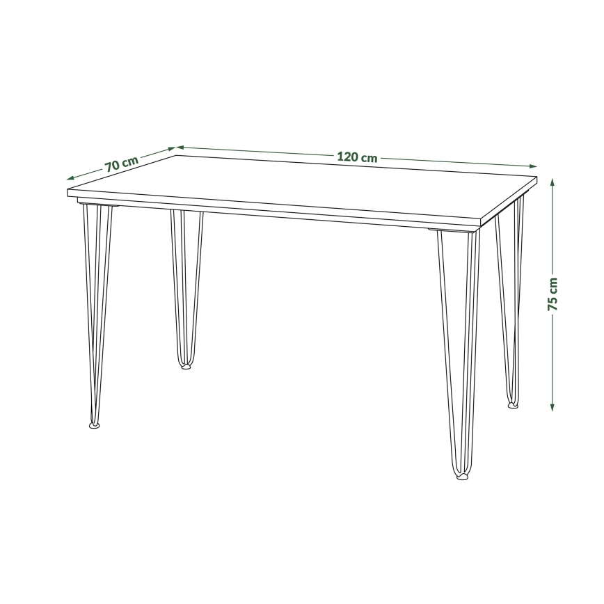 Tavolo da pranzo HALIJA con decoro in rovere