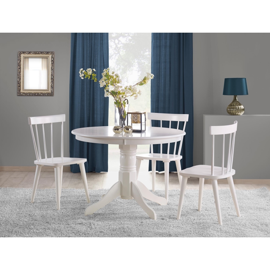Tavolo da pranzo KOTI Ø 106 cm, bianco