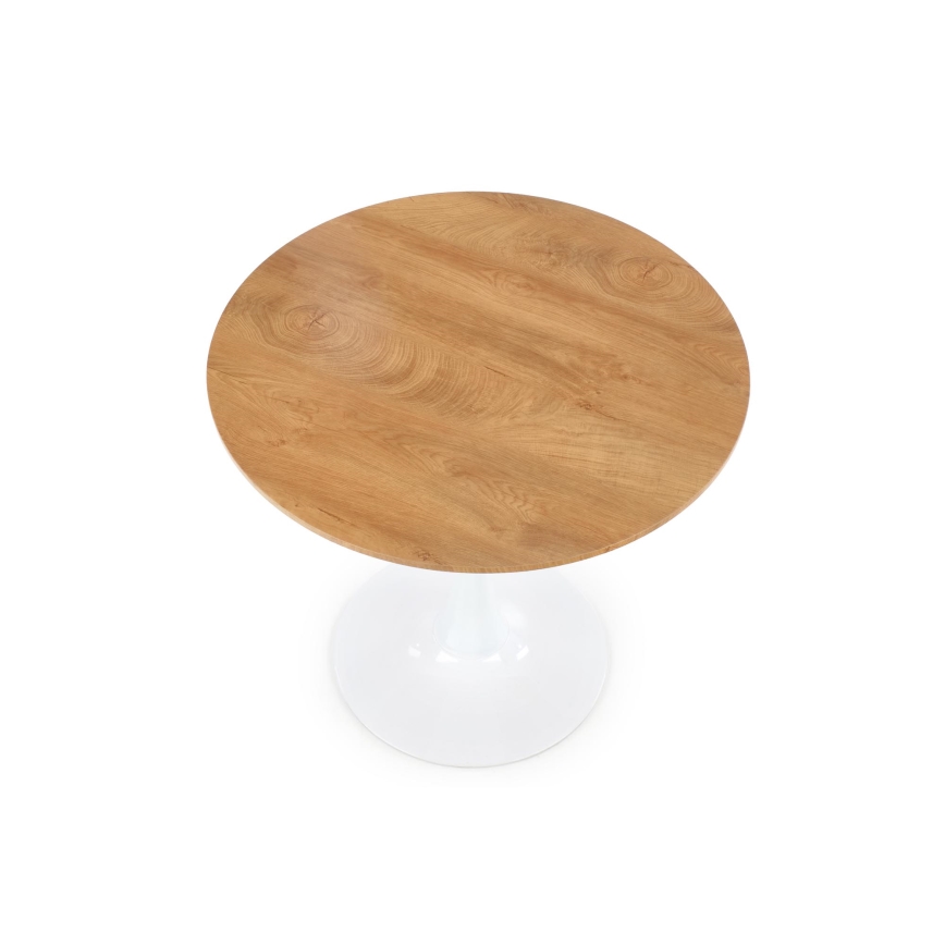 Tavolo da pranzo LUGI Ø 80 cm marrone/bianco