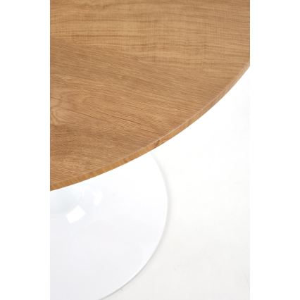 Tavolo da pranzo LUGI Ø 80 cm marrone/bianco