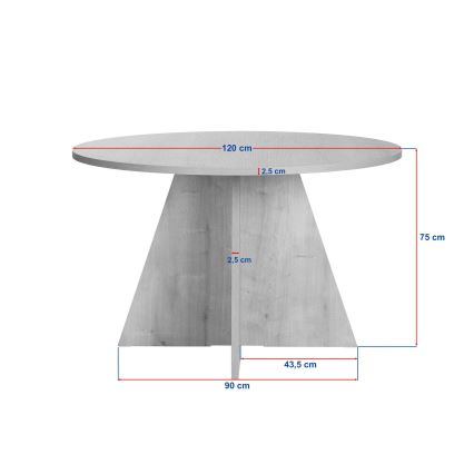 Tavolo da pranzo MATIN, diametro 120 cm, noce