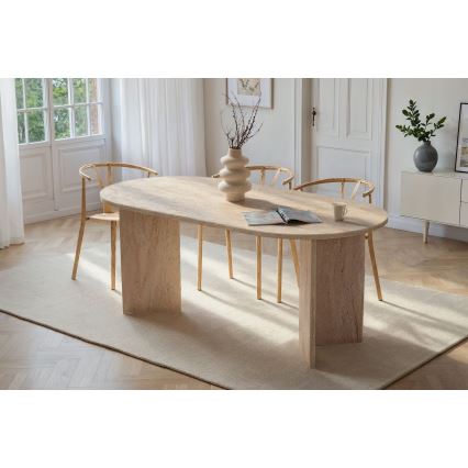 Tavolo da pranzo NEL 180x90 cm in travertino