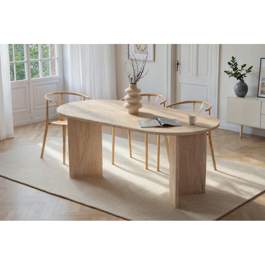 Tavolo da pranzo NEL 180x90 cm in travertino