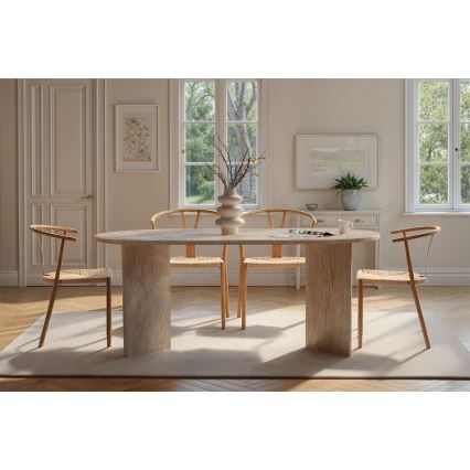 Tavolo da pranzo NEL 180x90 cm in travertino