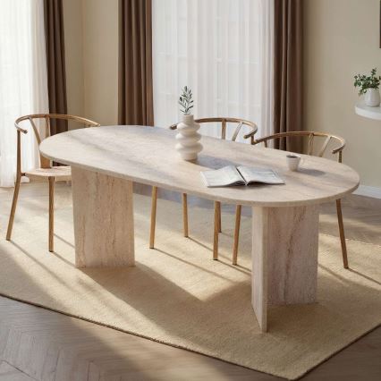 Tavolo da pranzo NEL 200x90 cm in travertino