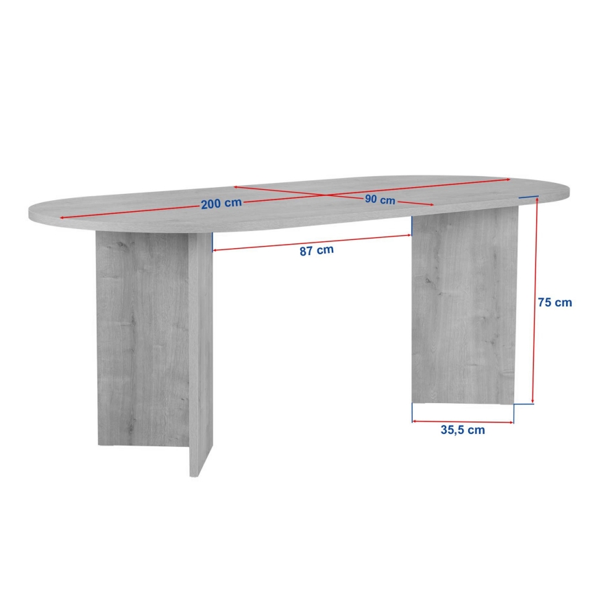 Tavolo da pranzo NEL 200x90 cm in travertino