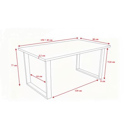 Tavolo da pranzo pieghevole COLIN quercia