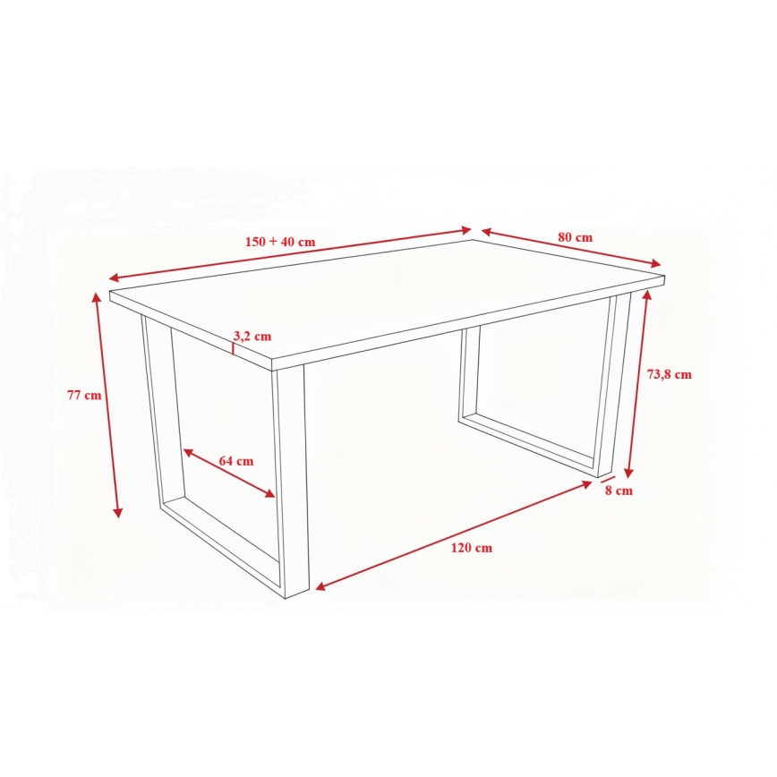 Tavolo da pranzo pieghevole COLIN quercia