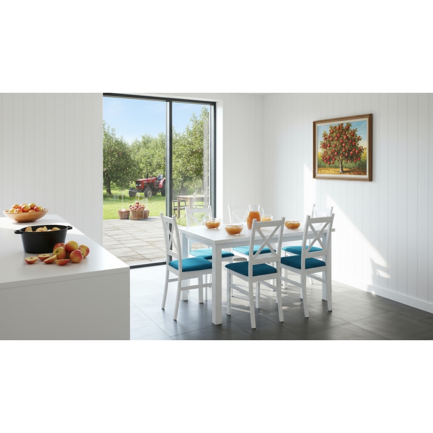 Tavolo da pranzo pieghevole LIAM bianco