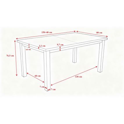 Tavolo da pranzo pieghevole LIAM bianco