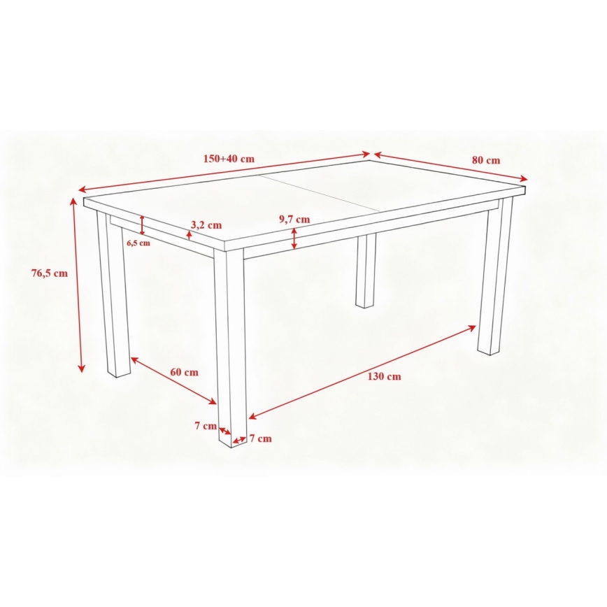 Tavolo da pranzo pieghevole LIAM quercia sonoma