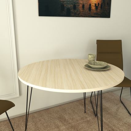 Tavolo da pranzo SANDALF 75x90 cm beige/nero