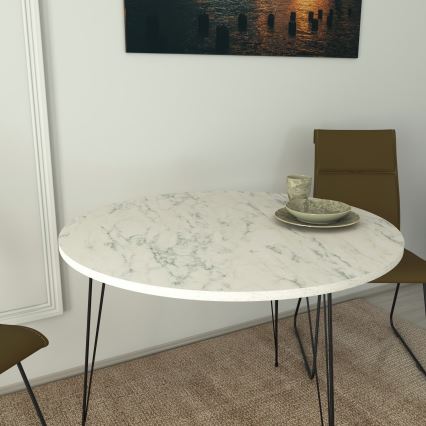 Tavolo da pranzo SANDALF 75x90 cm bianco/nero