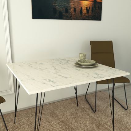 Tavolo da pranzo SANDALF 75x90 cm bianco/nero