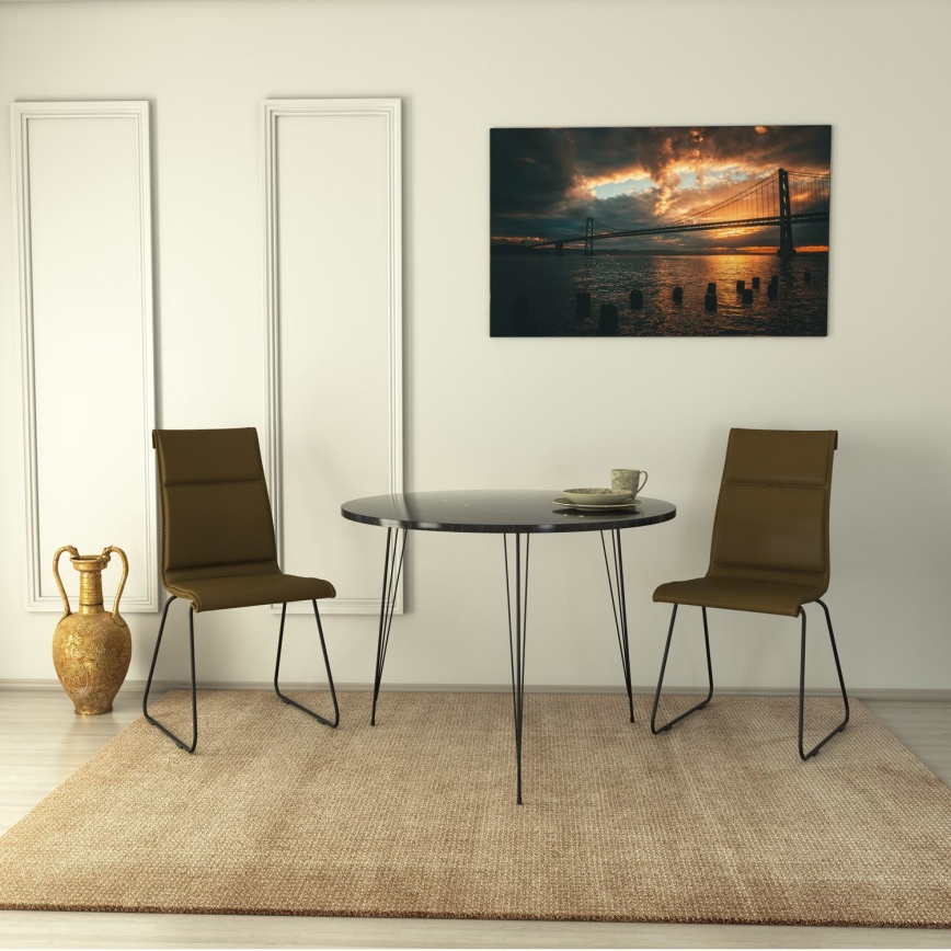 Tavolo da pranzo SANDALF 75x90 cm nero