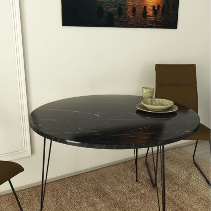 Tavolo da pranzo SANDALF 75x90 cm nero