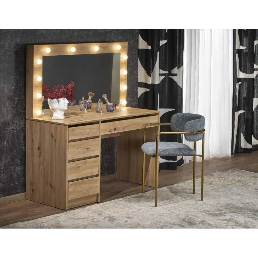 Tavolo da trucco AMORIO 120x55 cm rovere Artisan
