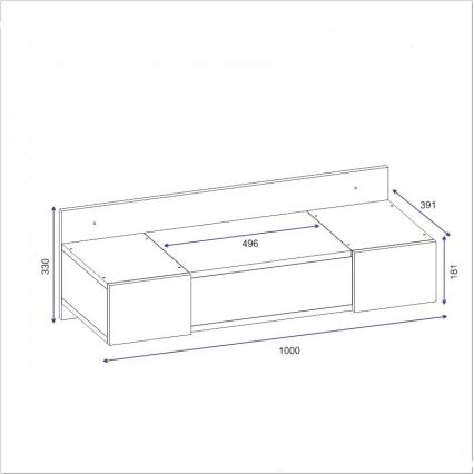 Tavolo da trucco ZAKKUM 33x100 cm antracite