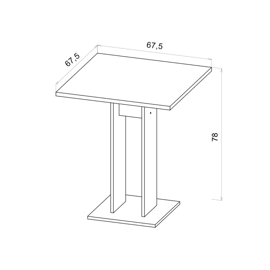 Tavolo STRAPO in rovere Wotan