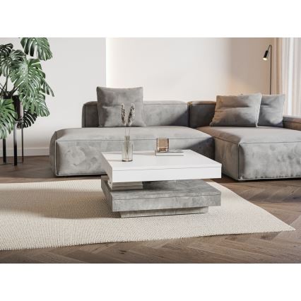 Tavolo TIMO bianco/grigio effetto cemento