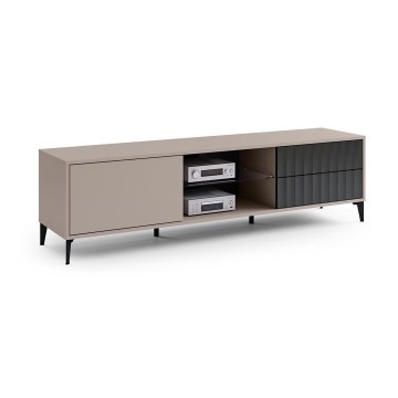 Tavolo TV con cassetti RONJA taupe/nero