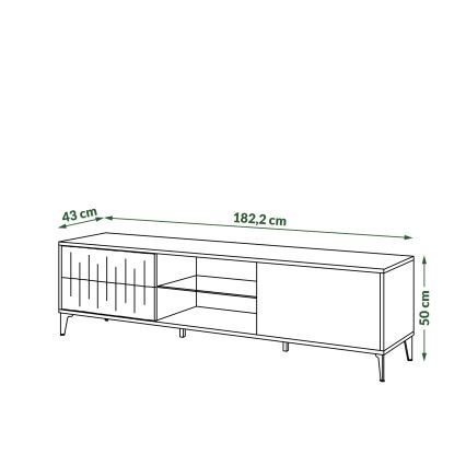 Tavolo TV con cassetti RONJA taupe/nero