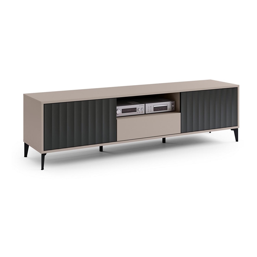 Tavolo TV con cassetto RONJA taupe/nero