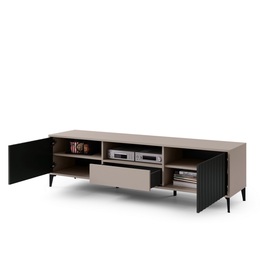 Tavolo TV con cassetto RONJA taupe/nero