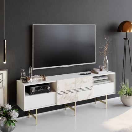 Tavolo TV DERIN 64,7x180 cm bianco